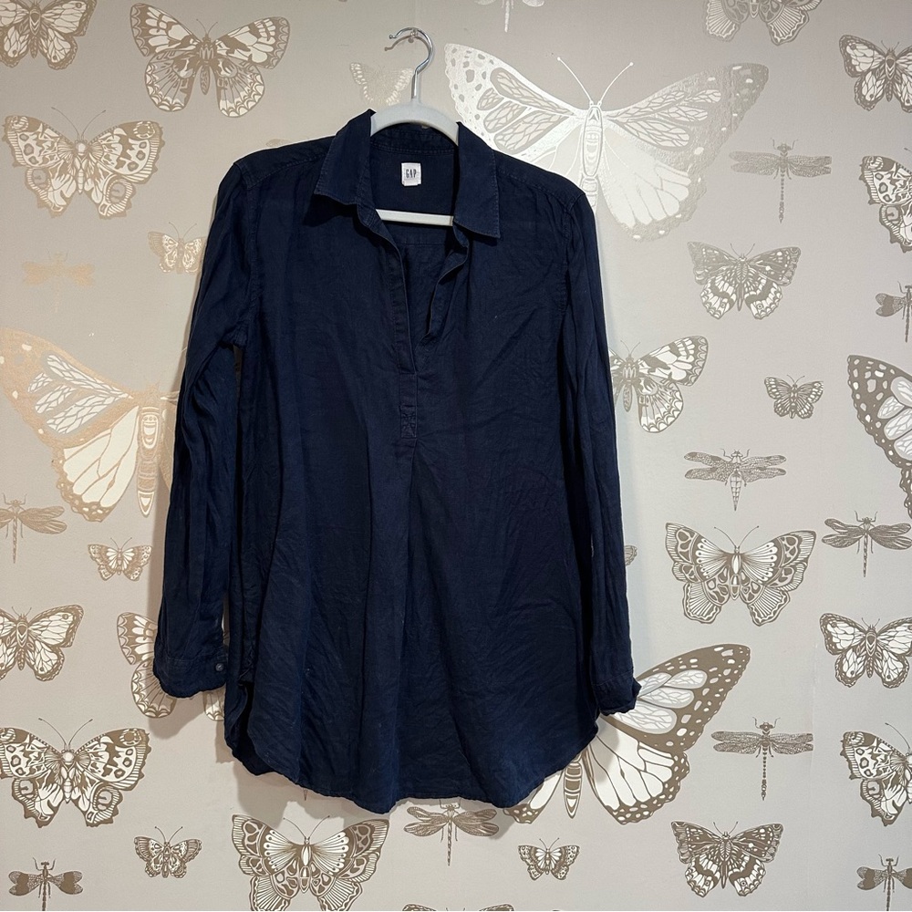 Gap Navy Linen Shirt - Picture 3 of 6